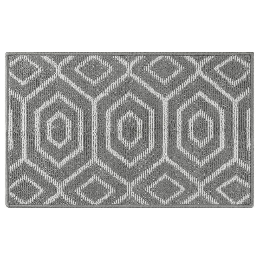 Absorbent, Washable, Dirt Resist Indoor Outdoor Mat 24" x 36" Grey White